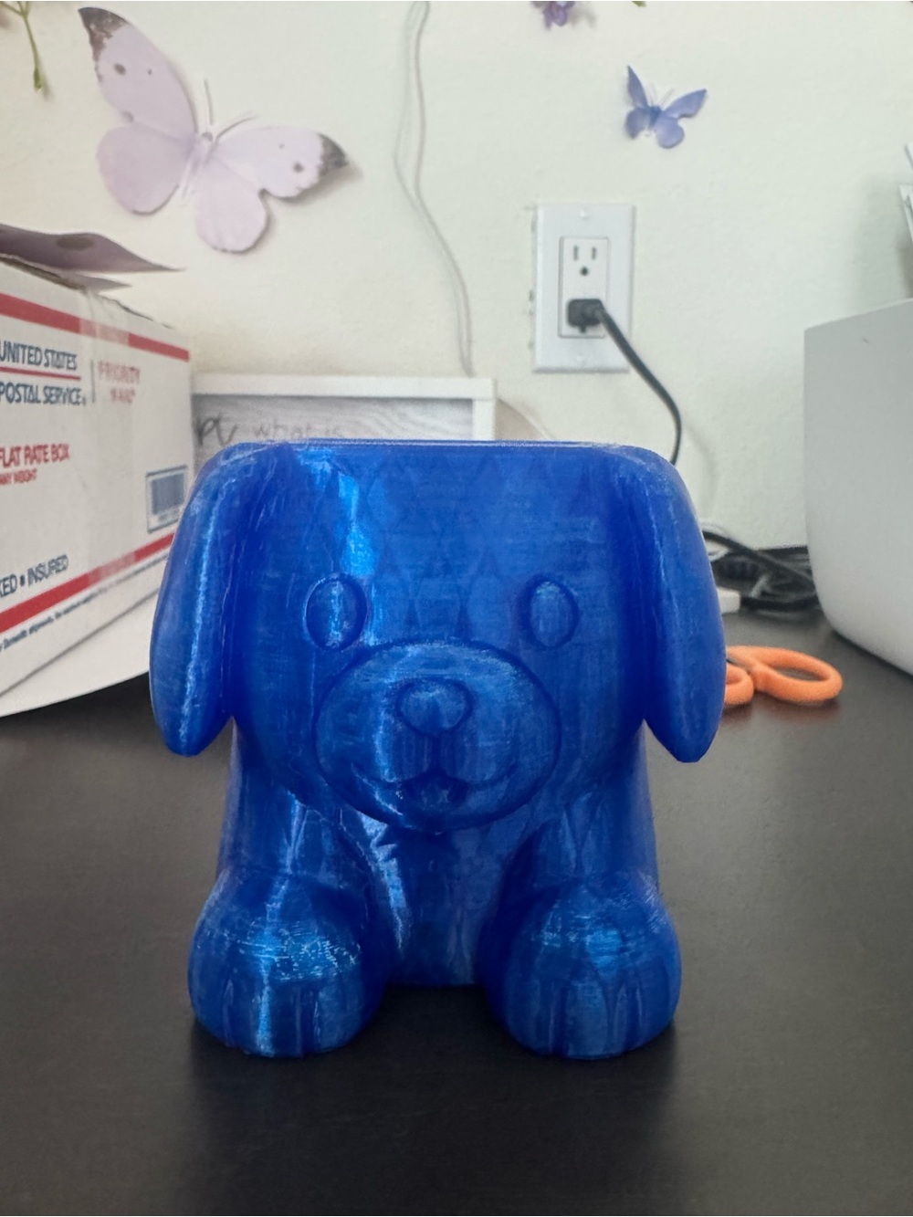 Blue Dog Shaped Pet Accessory Holder